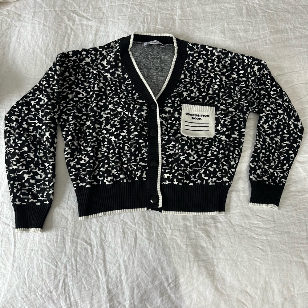 Rachel antonoff composition book cardigan size small cashmere cotton